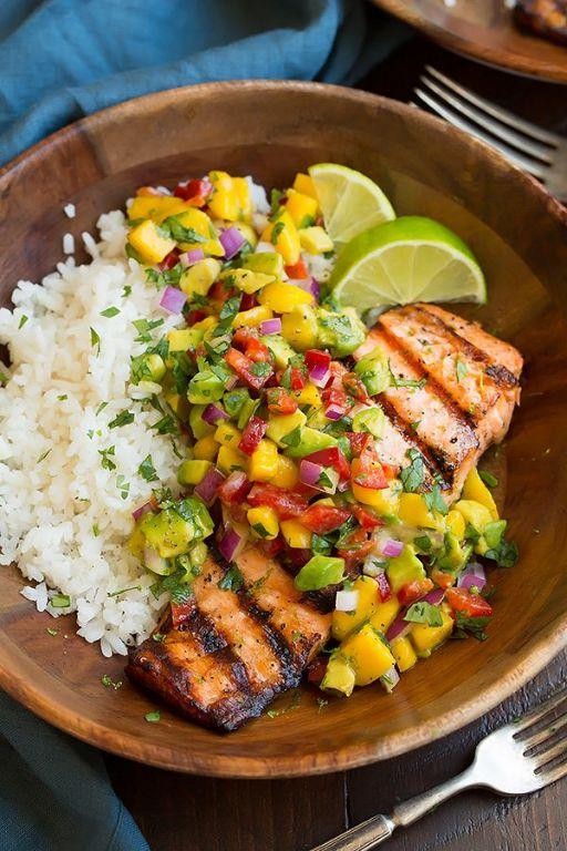Grilled Salmon with Mango Salsa