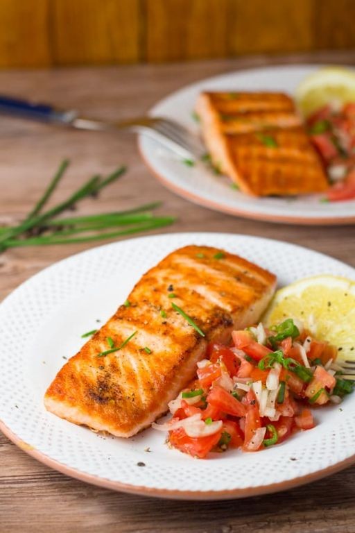 Grilled Salmon with Metaboost Salsa