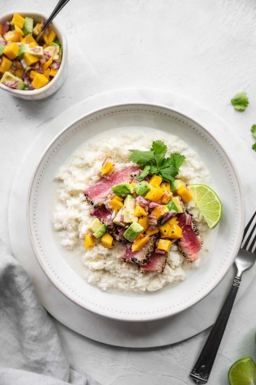 Grilled Sesame Tuna Steak with Mango Salsa