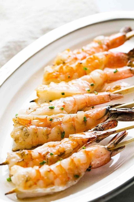 Grilled Shrimp Skewers with Garlic Butter