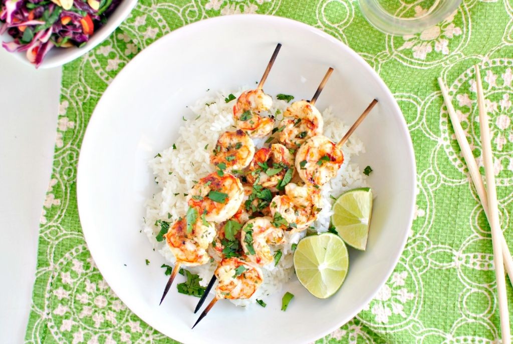 Grilled Shrimp Skewers with Garlic and Lime