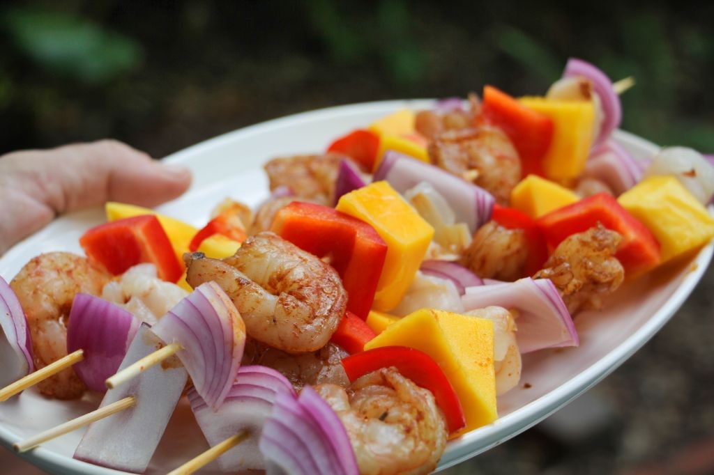 Grilled Shrimp and Lychee Skewers