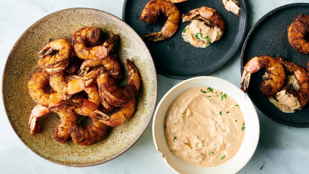 Grilled Shrimp with Ras el Hanout and Garlic Butter