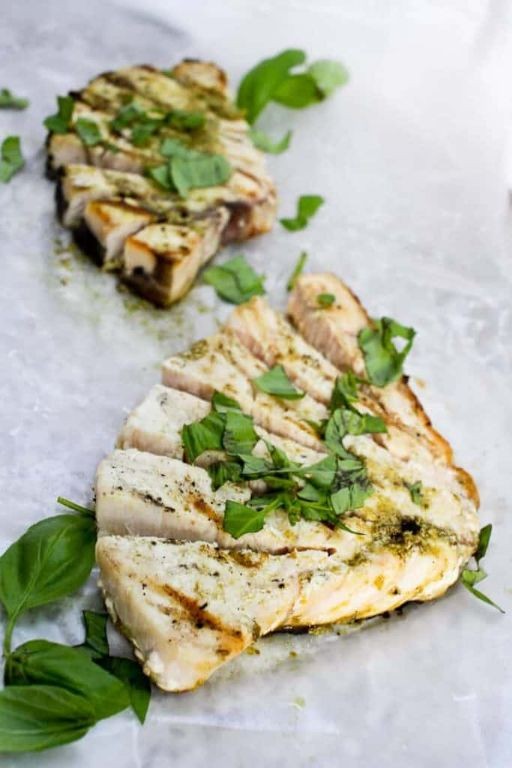 Grilled Swordfish with Basil Pesto