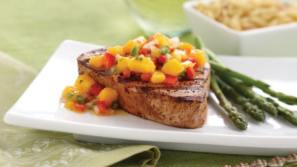 Grilled Tuna Steak with Mango Salsa