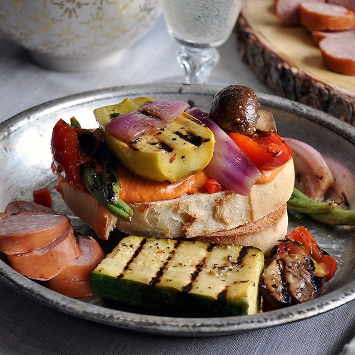 Grilled Vegetable and Hummus Sandwich