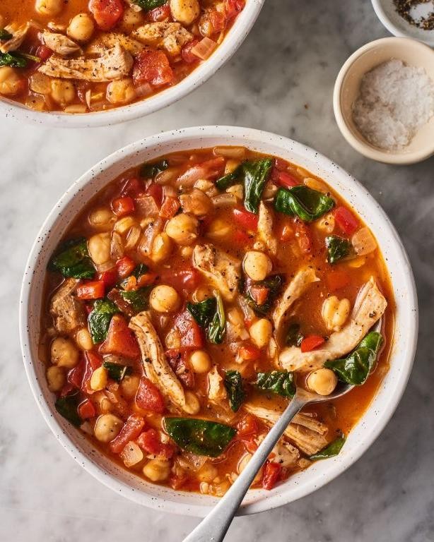 Ground Chicken and Chickpea Soup