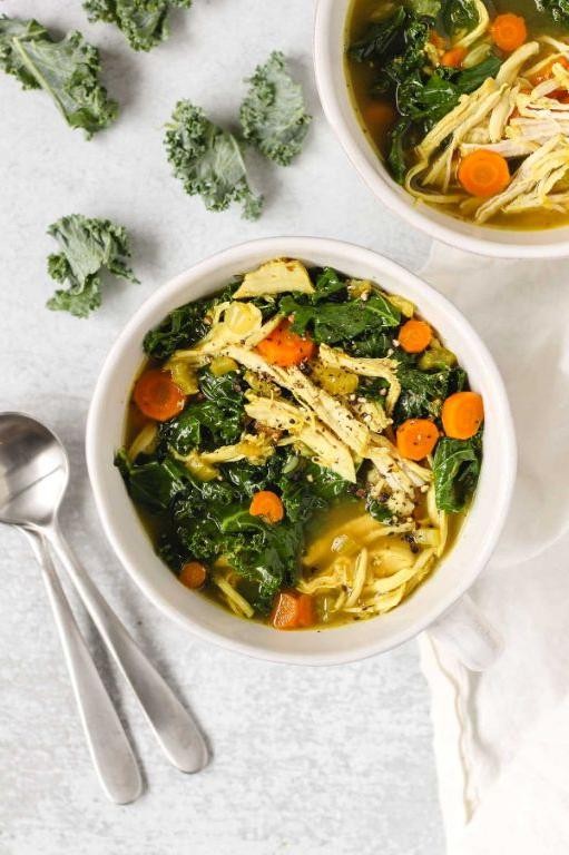 Ground Chicken and Kale Soup