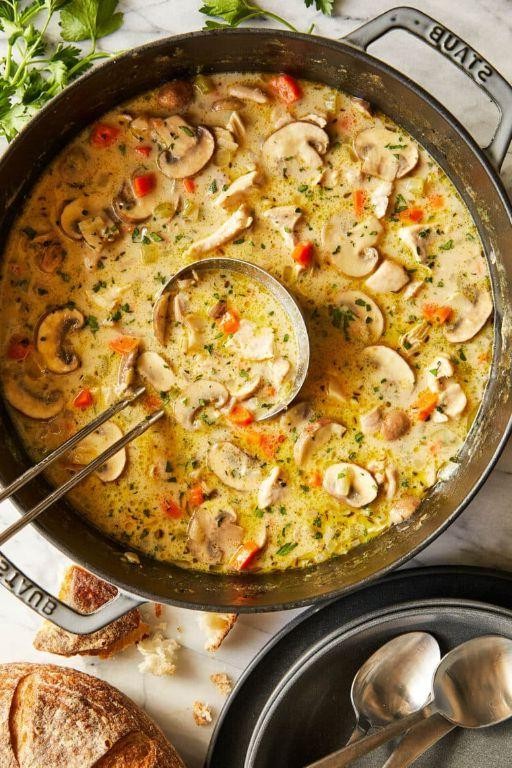 Ground Chicken and Mushroom Soup