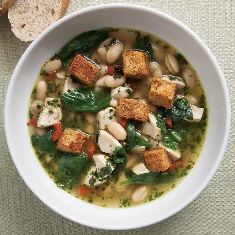 Ground Chicken and Spinach Soup