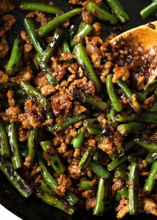 Ground Pork Stir-Fry with Green Beans