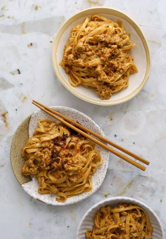 Ground Pork and Peanut Sauce Noodles
