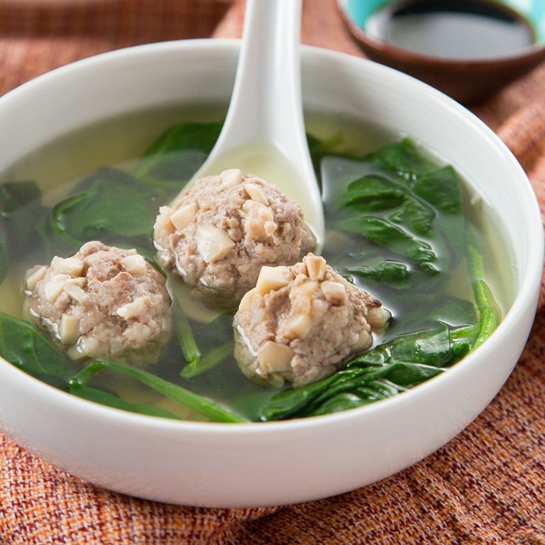 Ground Pork and Spinach Soup