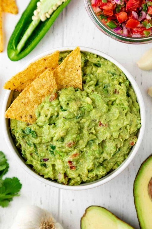 Guacamole-Stuffed Avocado with Tortilla Chips
