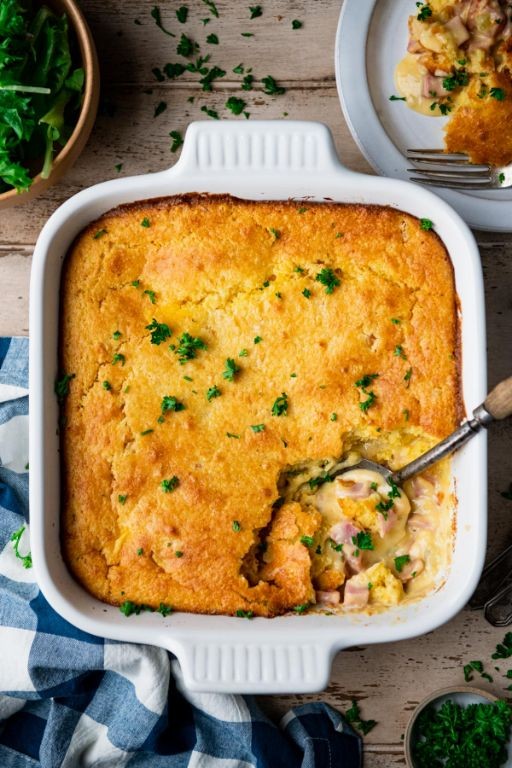 Ham and Jalapeño Cornbread Casserole