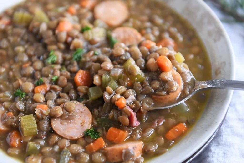 Ham and Lentil Soup with Herbs