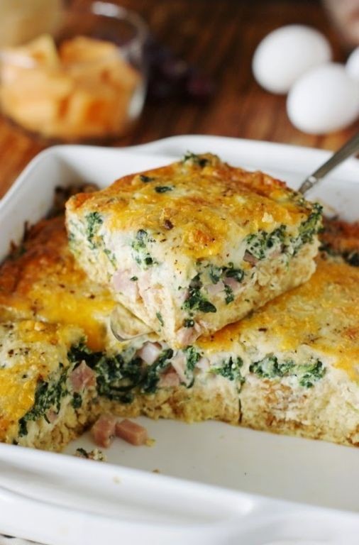 Ham and Spinach Casserole with Cheese