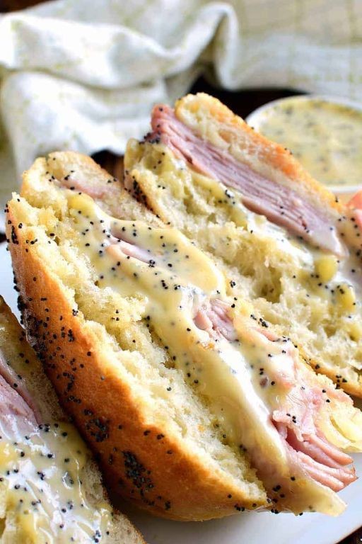 Ham and Swiss Cheese Sandwich with Honey Mustard