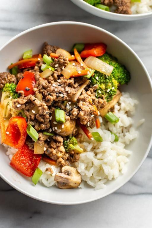 Hamburger and Rice Stir-Fry