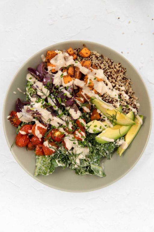 Harvest Grain Bowl with Tahini Dressing