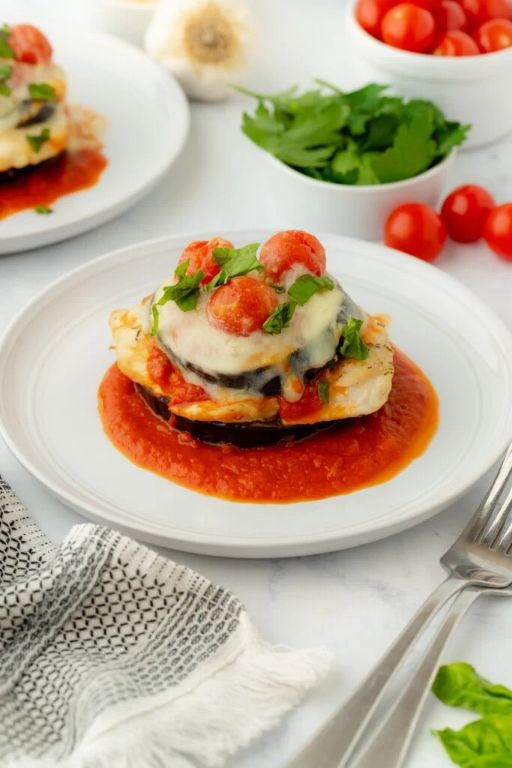 Healthy Canned Chicken and Eggplant Parmesan