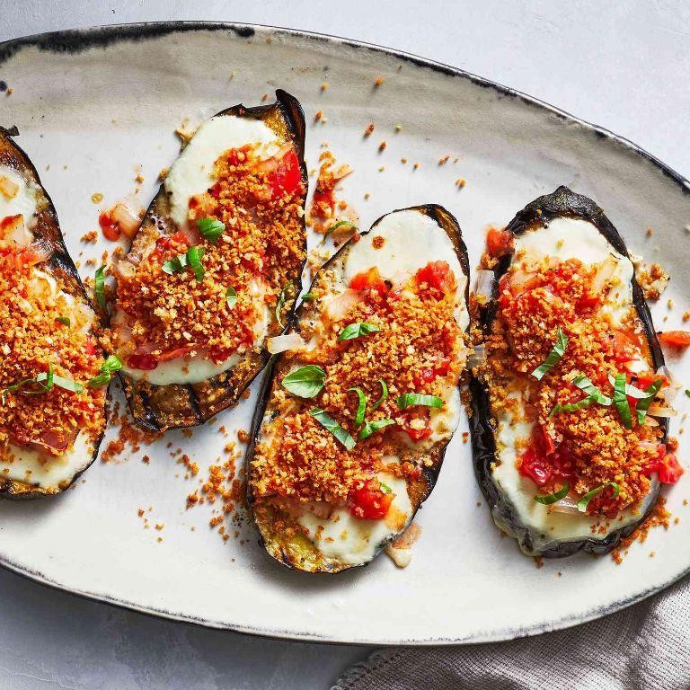 Healthy Grilled Eggplant Parmesan