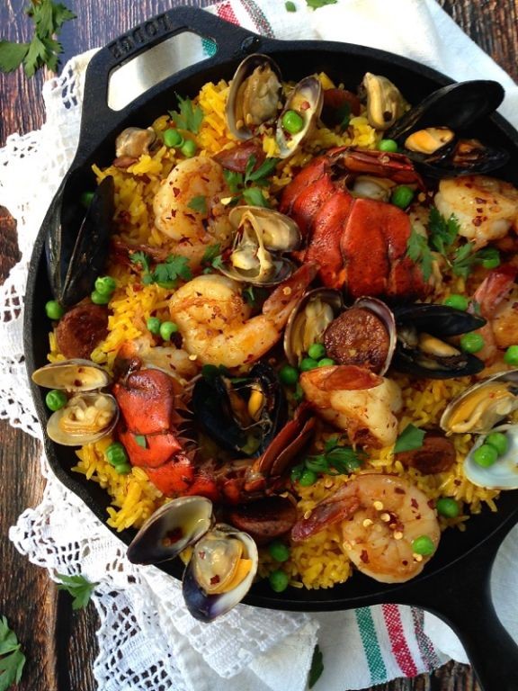 Healthy Lobster and Shrimp Paella