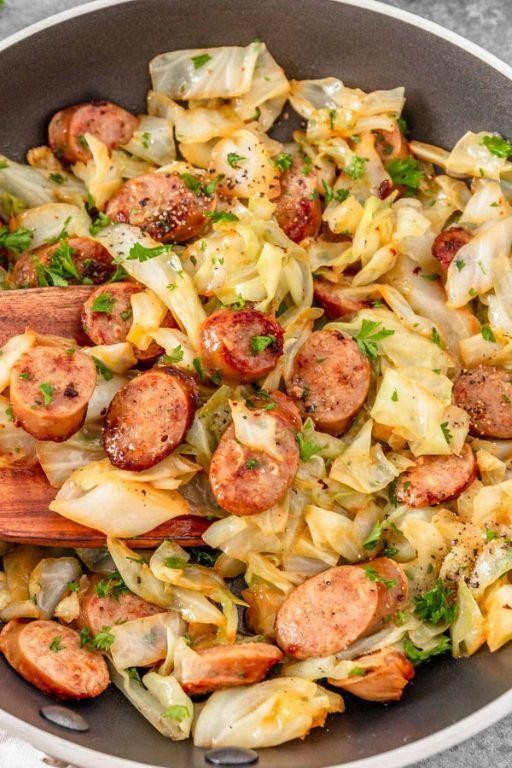 Healthy Sausage and Cabbage Stir-Fry