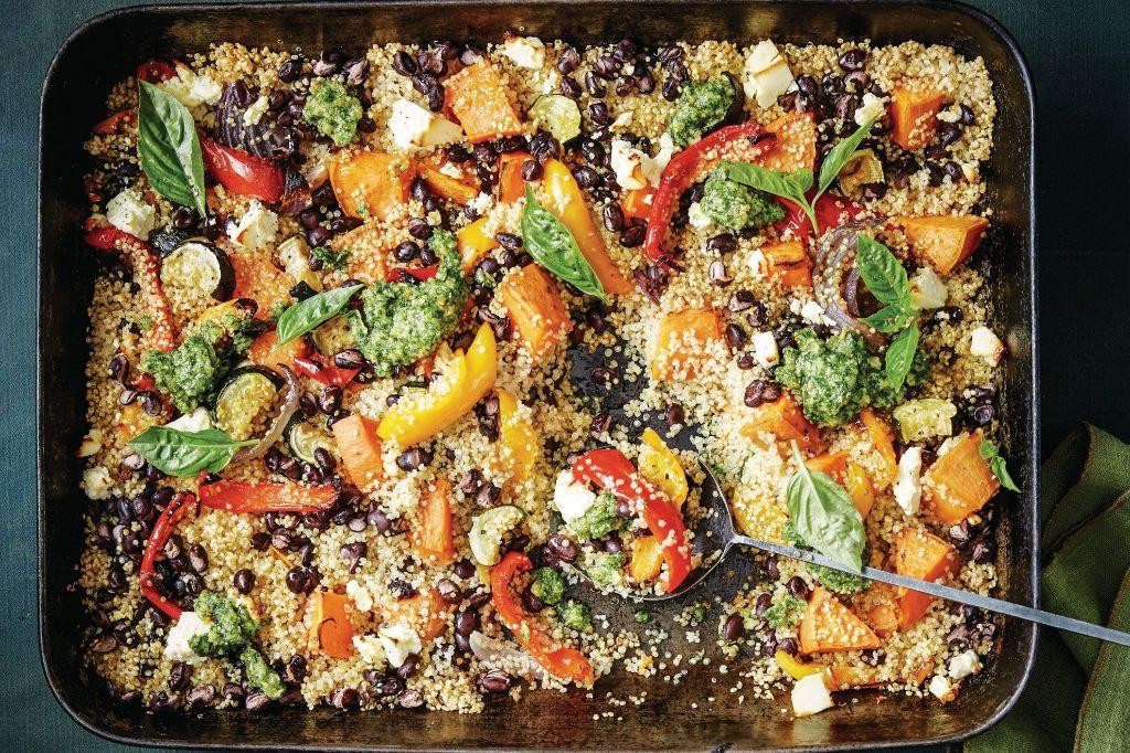 Healthy Sheet Pan Quinoa and Veggie Bake