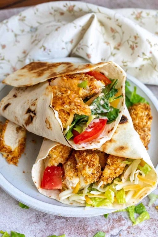 Herb Crusted Fried Chicken Wrap