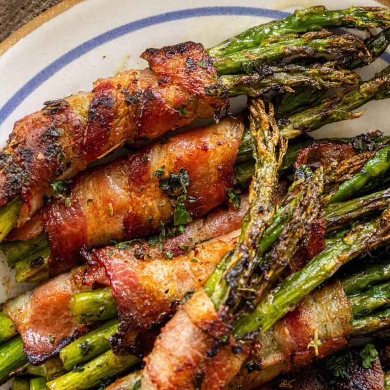 Herb and Garlic Bacon Wrapped Asparagus