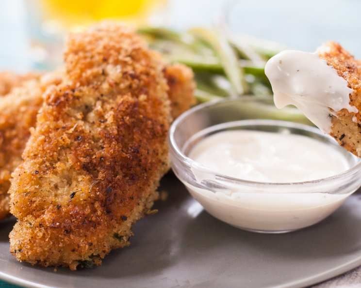Herb-Crusted Chicken Chunks with Garlic Aioli