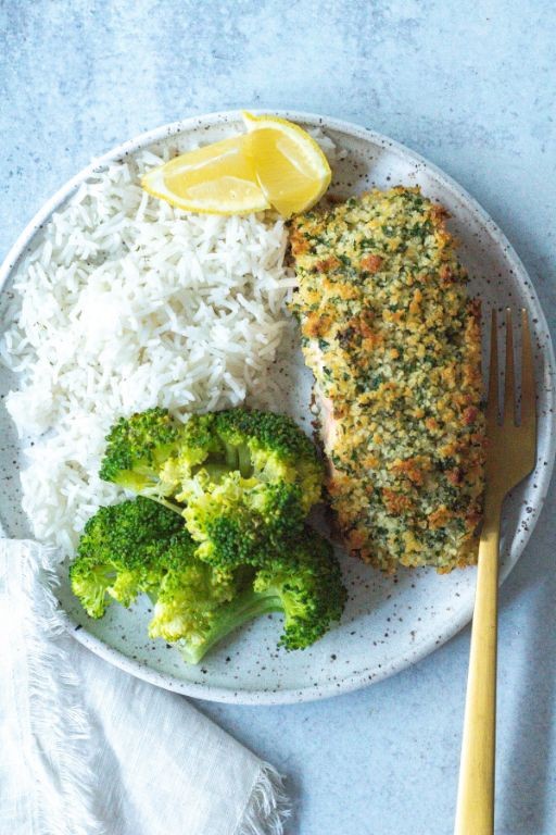 Herb-Crusted Crispy Salmon with Garlic Butter