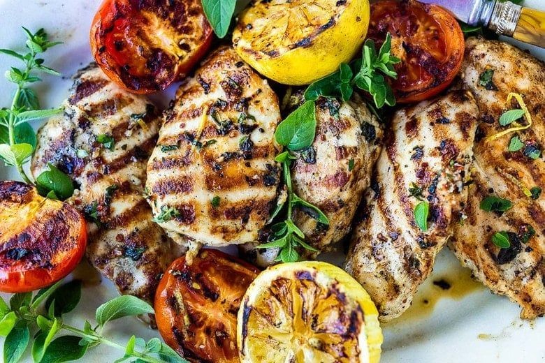 Herb-Infused Bone-In Chicken Breast with Vegetables
