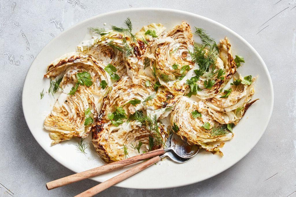 Herb-Roasted Cabbage Wedges with Lemon