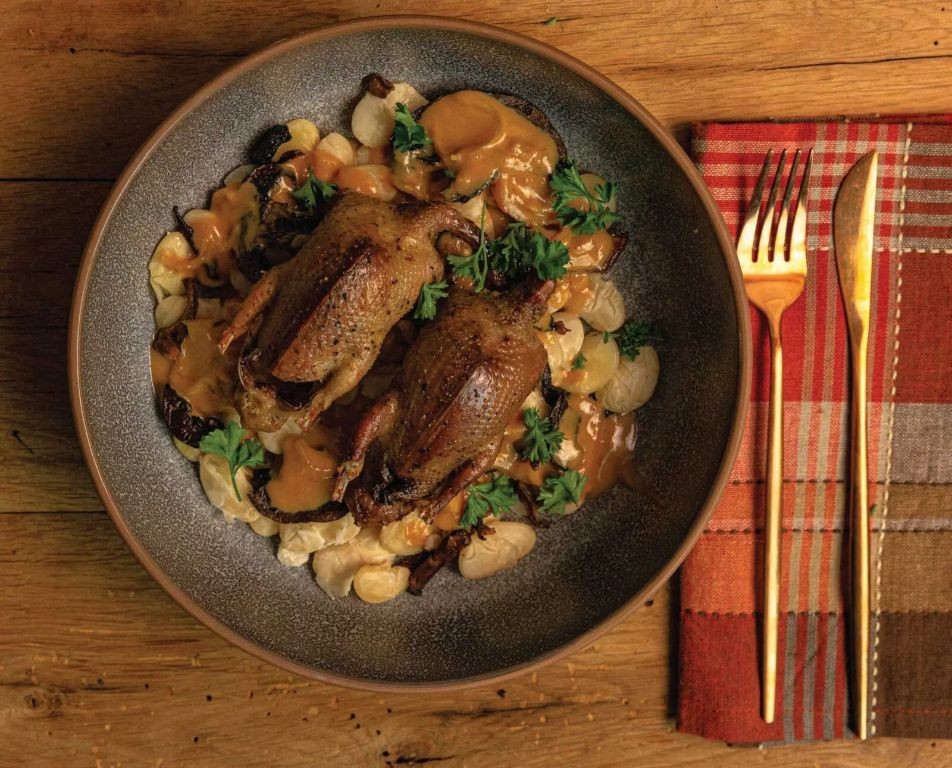 Herb-Roasted Dove with Lemon Butter Sauce