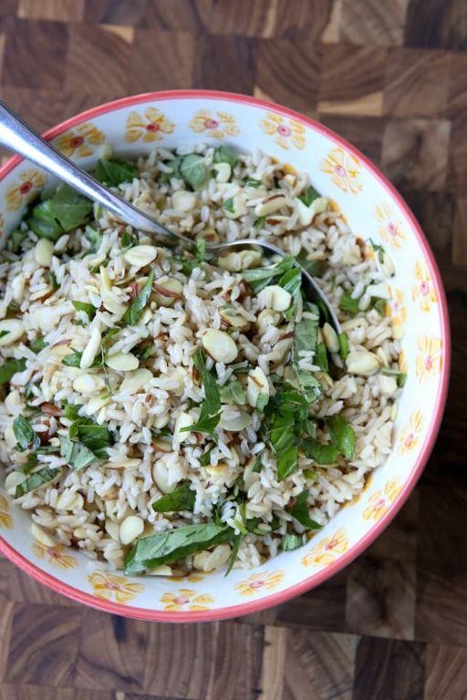 Herbed Brown Rice Pilaf with Toasted Almonds