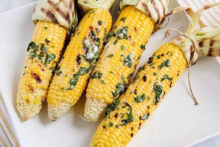 Herbed Butter and Lemon Grilled Corn