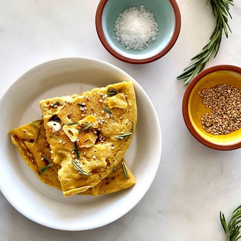 Herbed Chickpea Flour Flatbread