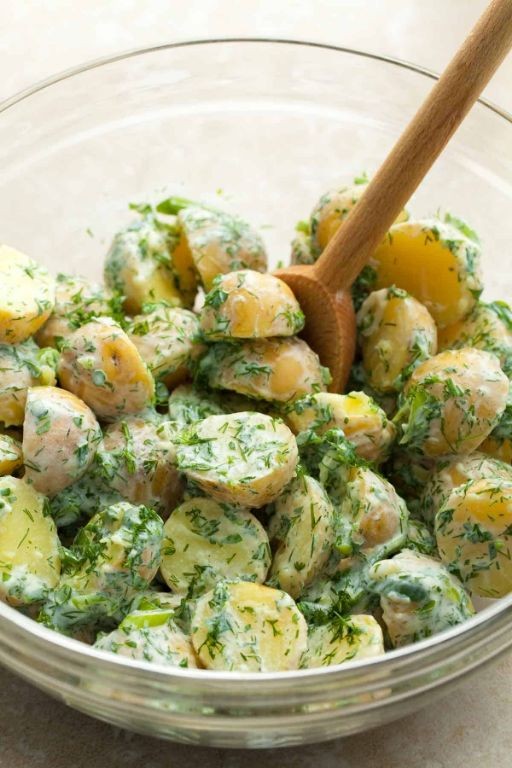 Herbed Mini Potato Salad with Greek Yogurt