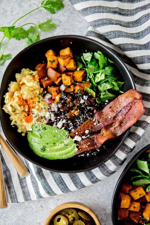 High Protein Sweet Potato and Black Bean Breakfast Bowl