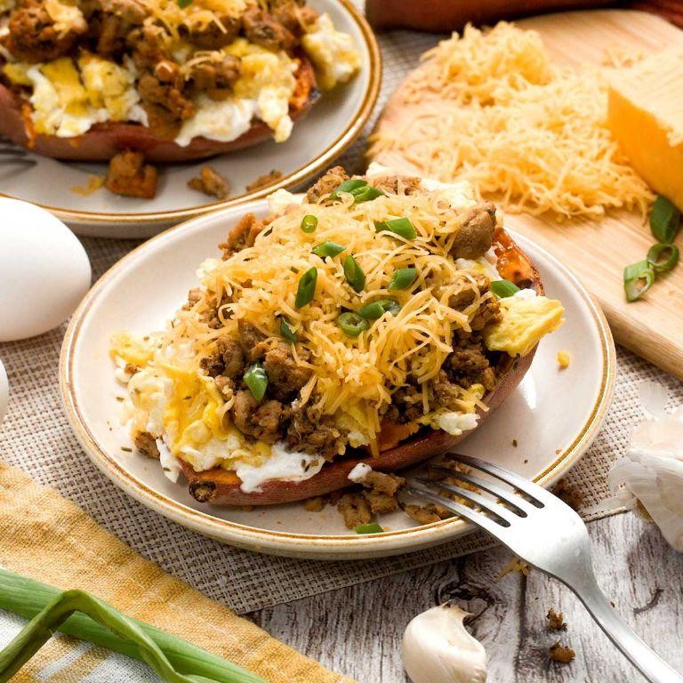 High Protein Sweet Potato and Egg Scramble