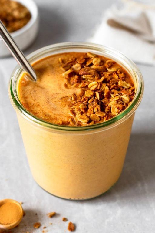 High Protein Sweet Potato and Peanut Butter Smoothie