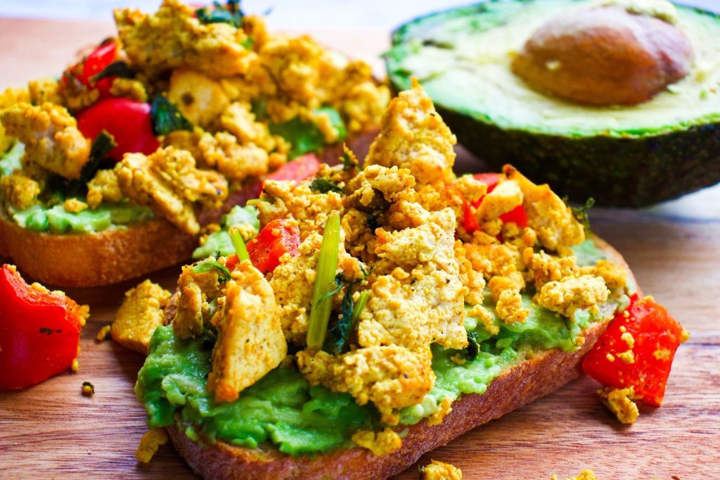 High-Protein Tofu Scramble with Avocado Toast