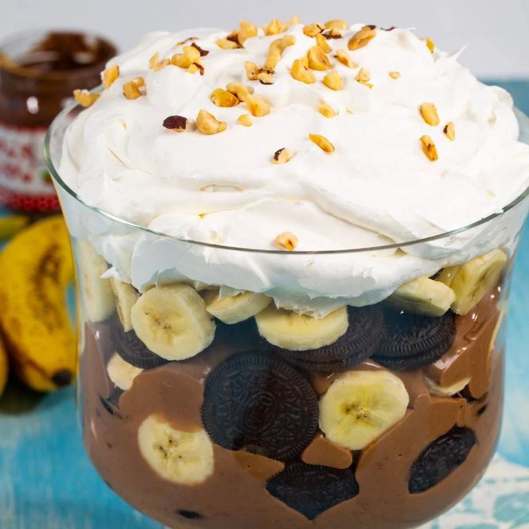 Homemade Banana Pudding with Nutella Swirl