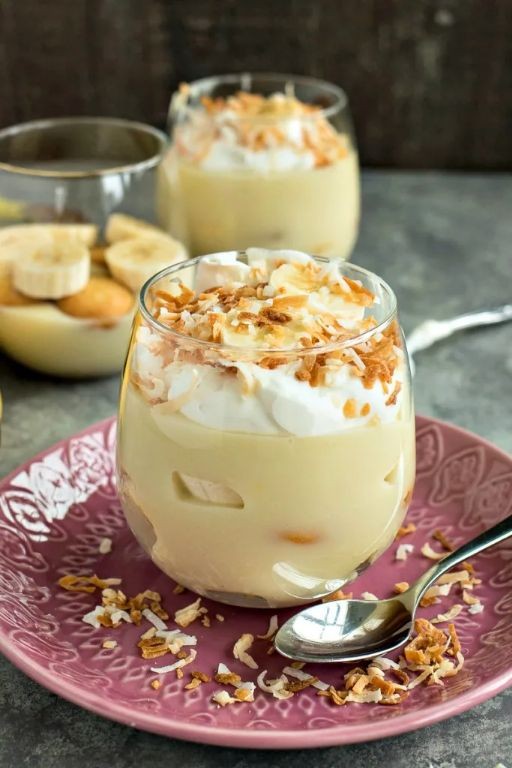 Homemade Banana Pudding with Toasted Coconut