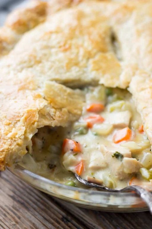 Homemade Chicken Pot Pie with Mirepoix Filling