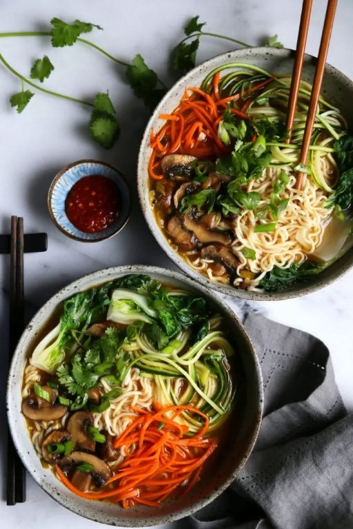 Homemade Ramen Noodles with Vegetables