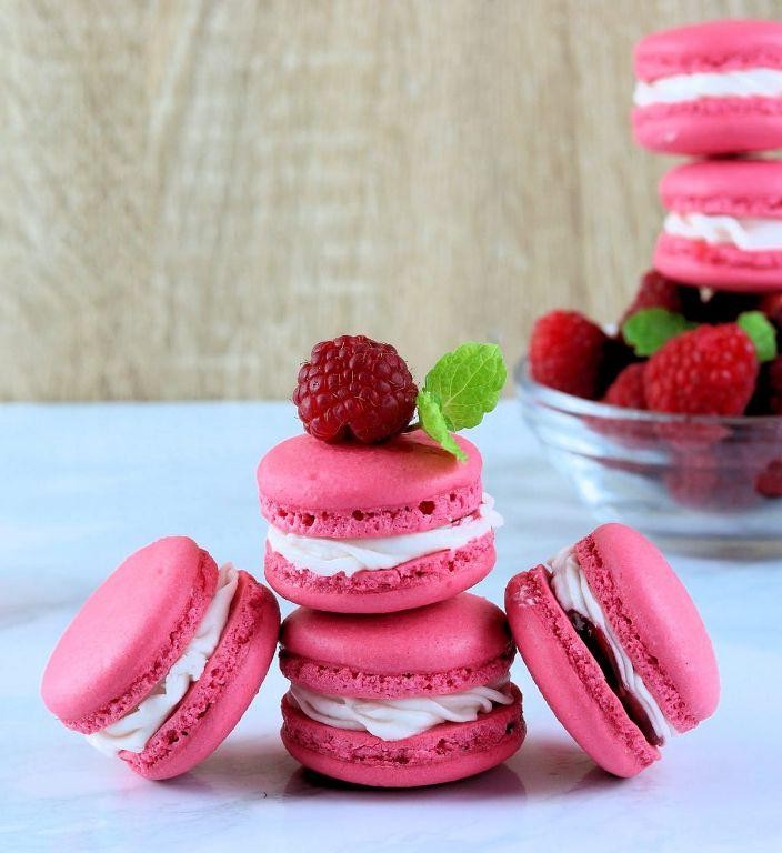 Homemade Raspberry Macarons