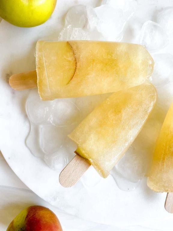 Homemade apple juice popsicles